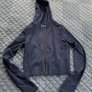 Gilly Hicks navy blue athletic zip up jacket